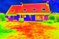 Thermographic picture of a house