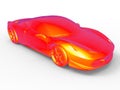 Thermographic view sports car Royalty Free Stock Photo