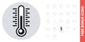 Thermometer or air temperature icon for weather forecast application or widget. Simple black and white version. Free