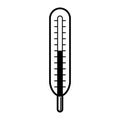 Thermometer. Baby icon on a white background, line design