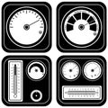 Thermometer black illustration set