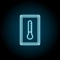 Thermometer blue neon icon. Simple thin line, outline vector of autumn icons for ui and ux, website or mobile application