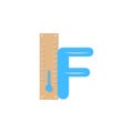 Thermometer cold fahrenheit icon. Simple line, outline vector of two color weather icons for ui and ux, website or mobile