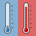 Thermometer cold and heat Royalty Free Stock Photo