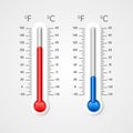 Thermometer of cold and heat. Royalty Free Stock Photo