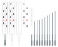 Thermometer constructor for measuring body temperature. Celsius measurement scale.