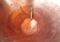 thermometer in a copper pot Royalty Free Stock Photo