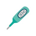 Thermometer covid doodle line flat style icon