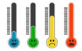 Thermometer with different emotions isolated