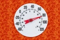 Thermometer at eighty degrees Fahrenheit for your summer or hot message