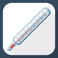 Thermometer flat icon with long shadow, vector Royalty Free Stock Photo