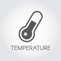 Thermometer flat icon. Symbol temperature. Graphic element for culinary, medical, meteorological and other projects Royalty Free Stock Photo