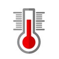 Thermometer flat icon on white, stock vector illustration