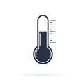 Thermometer flat vector icon. Temperature flat vector icon. Celsius or fahrenheit meteorology