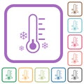 Thermometer frosty temperature simple icons