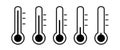 Thermometer hot cold temperature vector icon set. 10 EPS Royalty Free Stock Photo