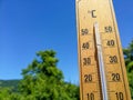 Thermometer on hot summer day Royalty Free Stock Photo