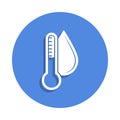 thermometer and humidity icon in badge style. One of weather collection icon can be used for UI, UX