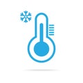 Thermometer icon. Cold weather thermometer icon vector illustration on white background. Flat web design element for website, app