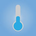 Thermometer icon. Coldly. Flat style on a blue background