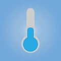 Thermometer icon. Coldly. Flat style on a blue background Royalty Free Stock Photo