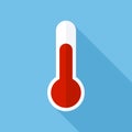 Thermometer icon, flat design style. Temperature symbol, vector illustration Royalty Free Stock Photo