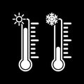 The thermometer icon. High and Low temperature