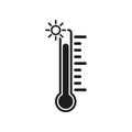The thermometer icon. High temperature symbol