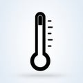 Thermometer icon. High termperature, Fever, Flu symbols. Temperature measurement illustration