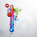 Thermometer icon of hot and cold indicator. EPS10, Royalty Free Stock Photo