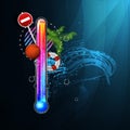 Thermometer icon of hot and cold indicator. EPS10, Royalty Free Stock Photo