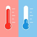 Thermometer icon hot cold temperature celsius vector