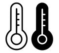 Thermometer icon, outline and silhouette versions Royalty Free Stock Photo