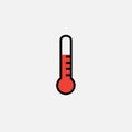 Thermometer icon, outline vector logo illustration, filled color linear pictogram isolated on white.