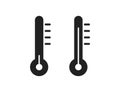 Thermometer icon set. hot and cold temperature symbol in simple flat design. weather forecast sign Royalty Free Stock Photo