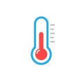 Thermometer icon temperature level vector sign, cute color illustration isolated on white background, flat design