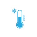 Thermometer icon, vector illustration. Cold weather. Flat design