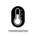 Thermometer icon vector illustration. Medical Thermometer vector design illustration isolated on white background. Thermometer Royalty Free Stock Photo