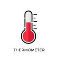 Thermometer icon vector illustration. Medical Thermometer vector design illustration isolated on white background. Thermometer Royalty Free Stock Photo
