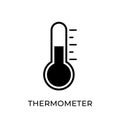 Thermometer icon vector illustration. Medical Thermometer vector design illustration isolated on white background. Thermometer Royalty Free Stock Photo