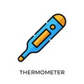 Thermometer icon vector illustration. Medical Thermometer vector design illustration isolated on white background. Thermometer Royalty Free Stock Photo