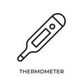 Thermometer icon vector illustration. Medical Thermometer vector design illustration isolated on white background. Thermometer Royalty Free Stock Photo