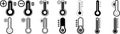Thermometer Icons Set for Temperature, Weather and Climate Symbols Royalty Free Stock Photo