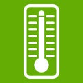 Thermometer indicates high temperature icon green