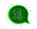 Thermometer line icon. Humidity and leaf sign. Vector