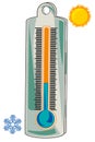 Thermometer for measurement of the temperature of the air