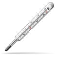 Thermometer medical. A glass mercury thermometer for measuring the temperature of the human body. Vector