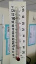 Thermometer registers high heat american classroom