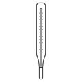 Thermometer scale measuring icon thin line