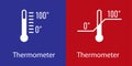thermometer with scale from 0 to 100. Vector Royalty Free Stock Photo